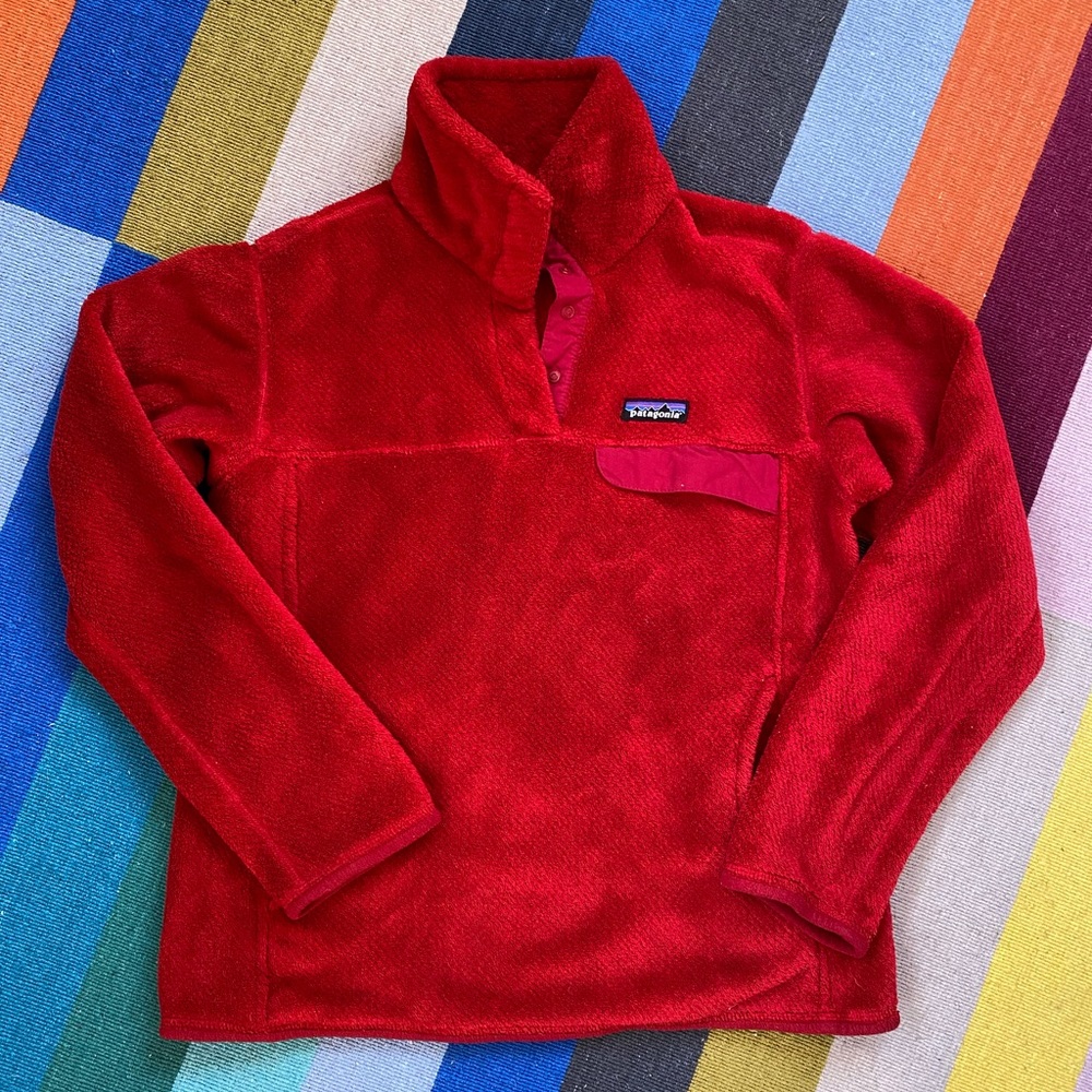 Patagonia Re-Tool Half Snap Pullover Red size women’s Large